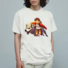桜音ことこ企画の少年とオオカミの追跡 オーガニックコットンTシャツ