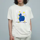 ぽぽっとツイてるのCat blue  Organic Cotton T-Shirt