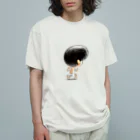 どんどこすすむのどんどこすすむどんどこすすむの後ろ姿 オーガニックコットンTシャツ