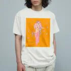 Noa Noa Art ＆ Designのタヒチアンダンサー（オレンジ）｜Ori Tahiti Lady オーガニックコットンTシャツ