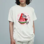 パンダヤサンのスイカのタネププ〜！ Organic Cotton T-Shirt