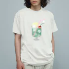 おばけのおかしやさんのおばけとクリームソーダ オーガニックコットンTシャツ