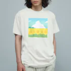 mizukiillust  ミヅキイラストのひまわり畑 オーガニックコットンTシャツ