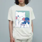 tafu tafuのかわいいポーズのしろぎんしま Organic Cotton T-Shirt