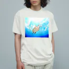 shokomumuの海の空　ウミガメ オーガニックコットンTシャツ