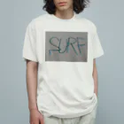 SURF810のSURF 文字(青影) Organic Cotton T-Shirt