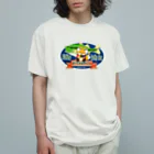 もふもふ♡けもっ娘村　(摩耶夕湖)の『釣り吉お稲荷ちゃん🎣🦊』Ａ楕円型 Organic Cotton T-Shirt