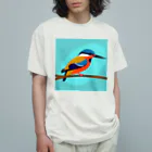 SHININGのカワセミのイラストグッズ オーガニックコットンTシャツ