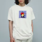 satomatoのイラストのギターを弾くトマトくん オーガニックコットンTシャツ