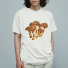 blue_7777　まねきねこショップの私松茸好きです オーガニックコットンTシャツ