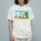 アプリコワークスのくまちゃん・みんなでお散歩 オーガニックコットンTシャツ