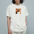 のぞかれ隊の可愛いネコ　ブルーアイズ Organic Cotton T-Shirt