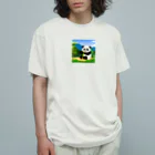 Send8の可愛くむさぼるパンダ Organic Cotton T-Shirt