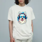 dogsdream8246の夏楽ハスキー オーガニックコットンTシャツ