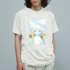 Breezeの青空と向日葵と オーガニックコットンTシャツ