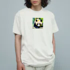 Junndyの竹パンダ オーガニックコットンTシャツ