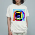 湊翔パパの趣味部屋の虹猫 オーガニックコットンTシャツ