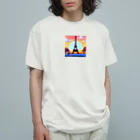 shibasannのフランスの風景のピクセルアート Organic Cotton T-Shirt