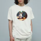 waffle2000のうさぎとスイーツ オーガニックコットンTシャツ