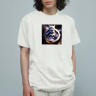 catgoodsの猫と宇宙の時計 オーガニックコットンTシャツ