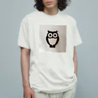 Owlの白黒フクロウちゃんのイラストグッズ Organic Cotton T-Shirt