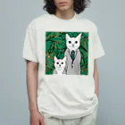 ゆゆのお店の2匹の猫 オーガニックコットンTシャツ