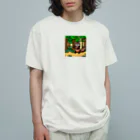 tinker_bellのぽんぽこタヌキのピクセルアドベンチャー オーガニックコットンTシャツ