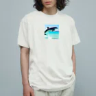 slowlife365のドルフィン オーガニックコットンTシャツ