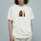 K-K123456のレトロなビックベンのイラストグッズ オーガニックコットンTシャツ