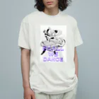 Heart-of-JapneseCultureのShal We Dance（ブルー、白抜き） オーガニックコットンTシャツ