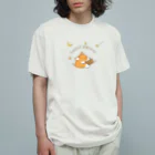 kiki25のおやすみコーギー(良い夢を　ナイトウェア) オーガニックコットンTシャツ