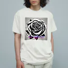 vieのBLACK_rose オーガニックコットンTシャツ