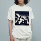 KUZUのモノクロユンボグッズ オーガニックコットンTシャツ