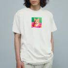 《Derekの絶賛工房中！》のイケイケ猫ちゃん Organic Cotton T-Shirt
