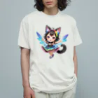 NexDreamの妖精のハロウィンフェス（黒猫2） オーガニックコットンTシャツ