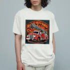 ビッグスマイルライフのレトロはしご車 オーガニックコットンTシャツ