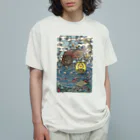 JapaneseArt Yui Shopの亀蟹合戦 オーガニックコットンTシャツ