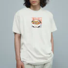 むささび工房のラーメンと豆腐折り紙風 オーガニックコットンTシャツ