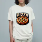miraikunのピザ オーガニックコットンTシャツ
