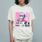 おもちショップの一服ロボットさん オーガニックコットンTシャツ