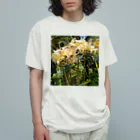 MMの白いひがん花 オーガニックコットンTシャツ