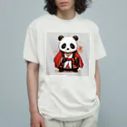 sh8の和パンダ オーガニックコットンTシャツ