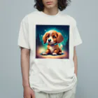 春乃遊羽アイディアイラストショップの可愛い犬のイラスト Organic Cotton T-Shirt