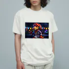 cha-yanのフェス好き恐竜 オーガニックコットンTシャツ