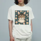 maeken work shopipのねこライフ オーガニックコットンTシャツ