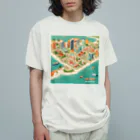 maeken work shopipのマイアミイラスト オーガニックコットンTシャツ