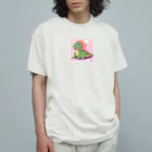 かわいいグッズのかわいい恐竜のグッズ オーガニックコットンTシャツ