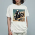 Yamapの仮面のバイク乗り オーガニックコットンTシャツ