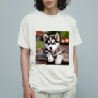 Kybeleのシベリアンハスキーの子犬のグッズ Organic Cotton T-Shirt