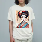 wawomotsuのJapanese Courtesan Bloom Tee ”Geisha” オーガニックコットンTシャツ